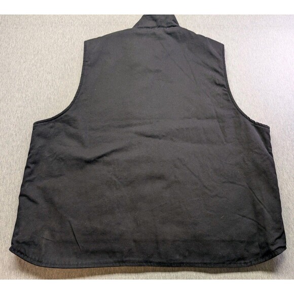 New Forge Vest Mens Black Cotton Sherpa Lined Workwear Full Zip Western Size 2XL - Picture 10 of 11